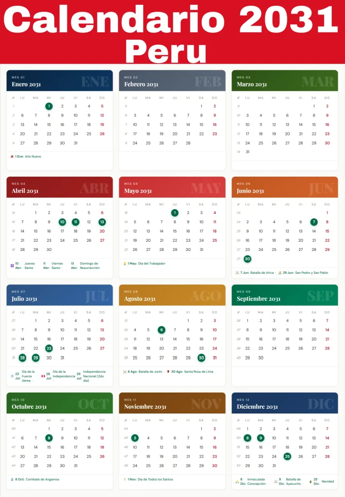 calendario 2031